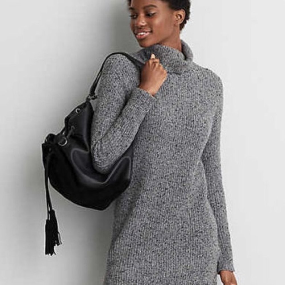 American Eagle gray turtleneck sweater dress